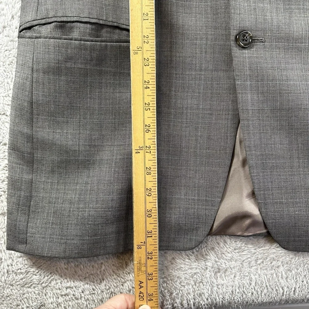Ralph Lauren Blazer Mens‎ 42R Sport Coat Wool Cashmere Gray Tartan Plaid Suit